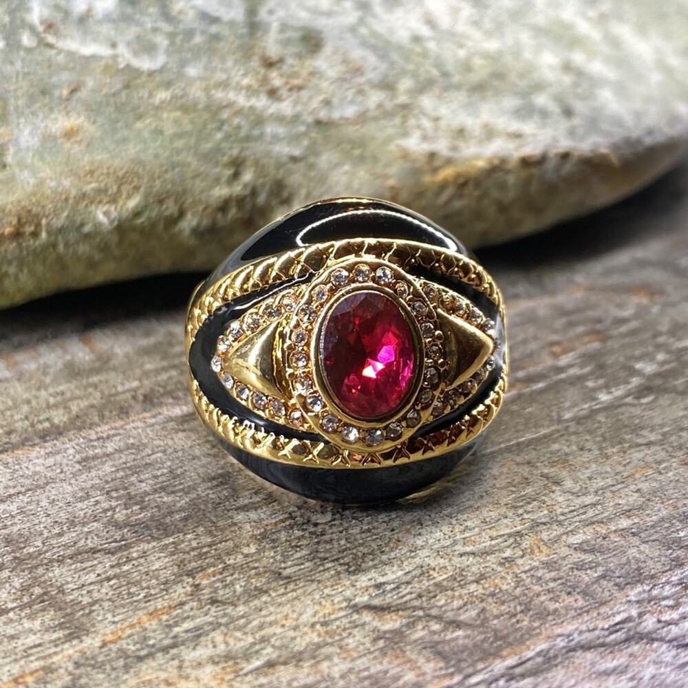 NEW Heirloom Collection Ruby & Rhinestone Statement Ring